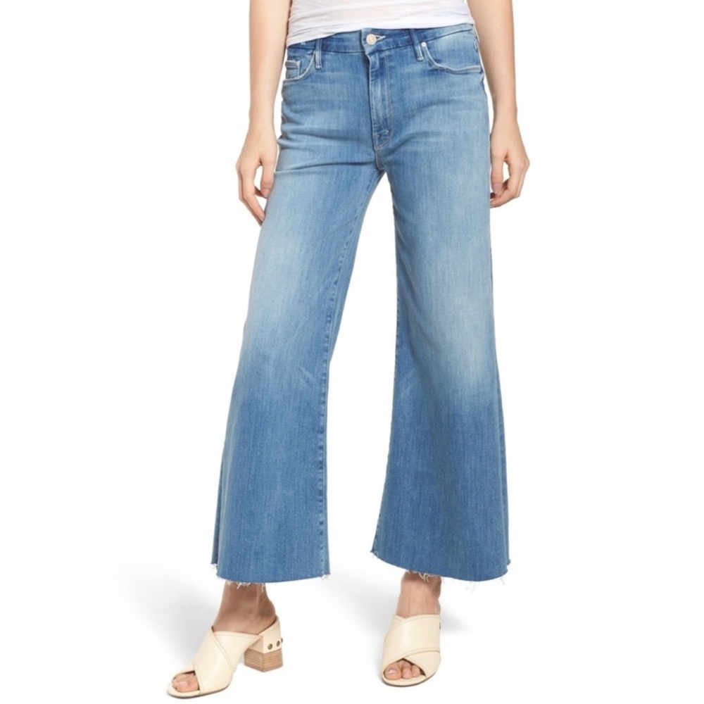 MOTHER Women's Medium Wash Wide Leg Jeans